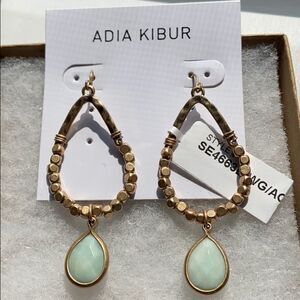 New Aida Kibur dangle turquoise gold tone earrings